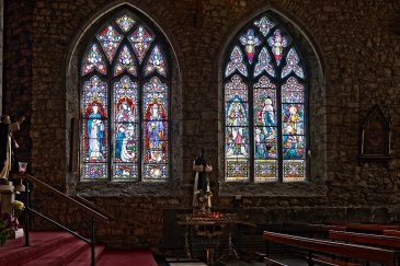 church windows with stained glass in kilkenny ireland